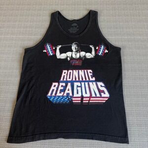 Ann Arbor Ronnie Reaguns black cotton tank top